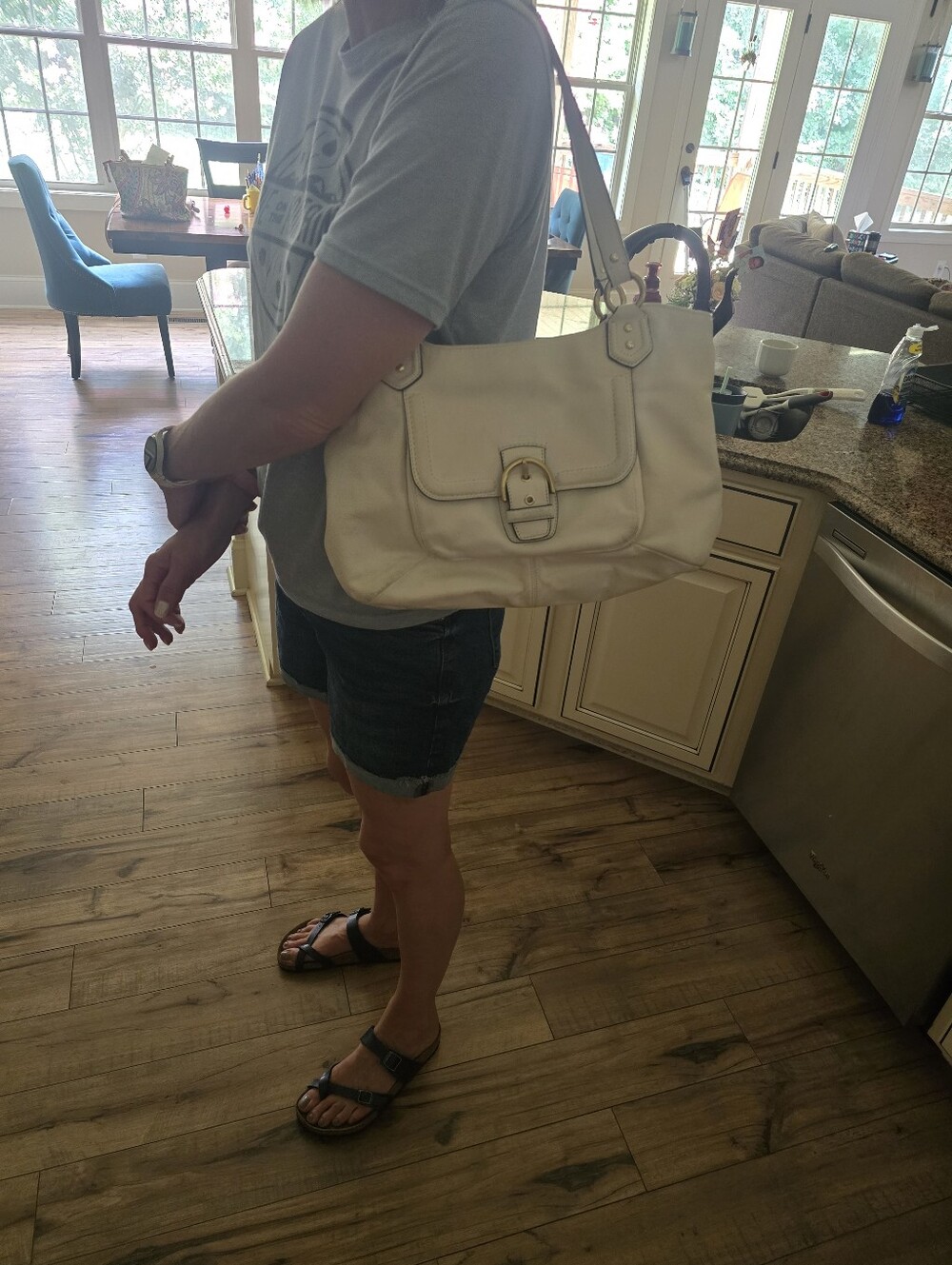 Coach Cream Shoulder Bag with Buckle Detail - Picture 5 of 5